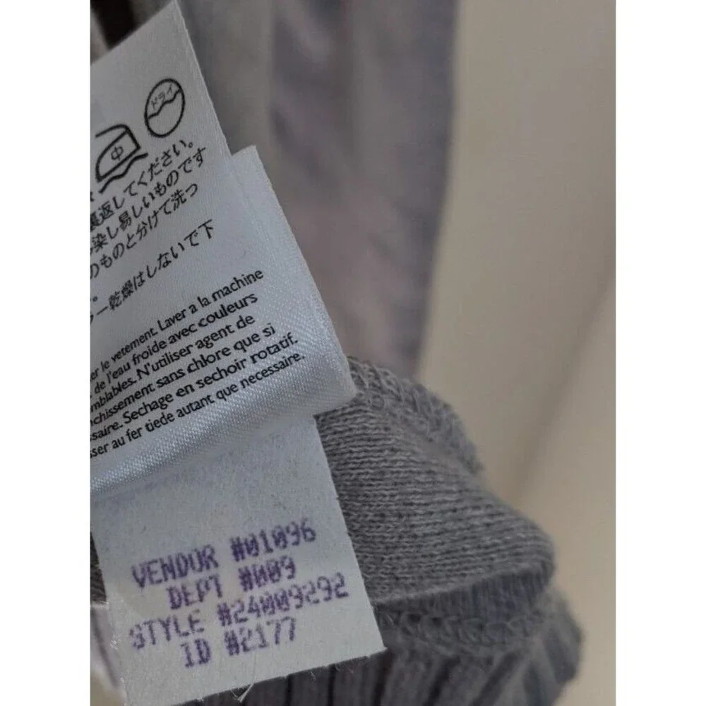 Vintage Eddie Bauer Women's Sweater Gray Full Zip 100% Cotton Made In USA Large